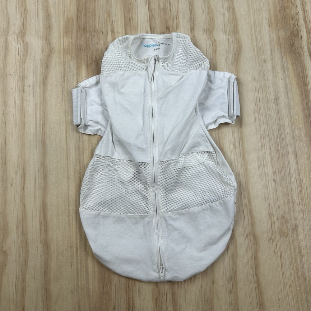 Happiest Baby Sleepea Swaddle White Small 0-2 Months 5-12 Lb Organic Cotton